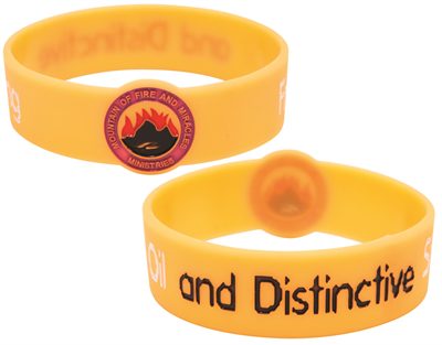 Debossed Round Front Wristband